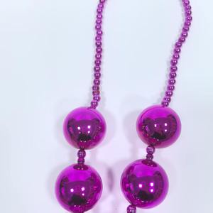 Perles géantes en plastique bon marché pour carnaval, 60 mm, rose vif, pour colliers, défilés, fêtes à thème Nouvelle-Orléans, en gros, en promotion - Product Image 3