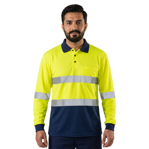 Camiseta de Trabajo de Seguridad Reflectante y Transpirable de Manga Larga con Logotipo Personalizado Unisex, Certificación CE, Material de Poliéster, Tejido de Punto - Product Image 1