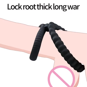 Высокое качество, товары для взрослых, оптовая продажа, силиконовый замок с задержкой, двойное кольцо, секс-игрушка, задержка эякуляции, кольцо для пениса для взрослых мужчин - Product Image 4