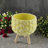 Pot de fleurs en ciment antichoc de style simple pour décoration de jardin, balcon et sol, direct usine