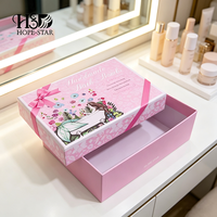 Boîte cadeau rigide personnalisée avec ruban rose et nœud, vide, pour bombes de bain, cosmétiques et soins de la peau, emballage personnalisé avec logo pour coffret cadeau beauté