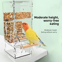 Mangeoire pour perroquets en acrylique Distributeur automatique de nourriture Mangeoire automatique suspendue pour oiseaux Bol transparent pour éviter les éclaboussures
