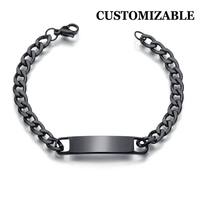 Juego de Pulseras Personalizables para Parejas, Pulsera de Cadena de Acero Inoxidable con Grabado Personalizado para Regalos de Aniversario o San Valentín