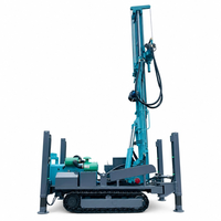 Foreuse de puits d'eau portable diesel 300B 350m, machine de forage sur chenilles 8T avec mât de 6,6m pour le forage de puits profonds
