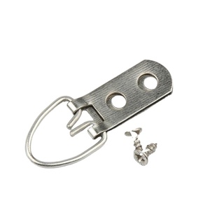 Colgador de anillo en D de Metal niquelado, colgador de espejo de foto de dos agujeros, ganchos colgantes para cerraduras - Product Image 1