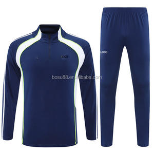 Großhandel 2025 Winter Herren Kinder Fußball Trainingsanzug Set Weiß mit Allen Logos 100% Polyester - Product Image 1