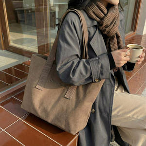 Fashion Zipper Handbag Canvas Printed Women's Cotton Canvas Handbag Customizable Shopping <b>Bag</b> - Product Image 3