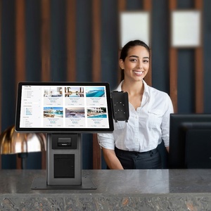 Kiosco de autoservicio de sobremesa independiente con pantalla flexible de tamaño personalizado y escaneo de código QR para tickets, ideal para bancos, cines y oficinas. - Product Image 1