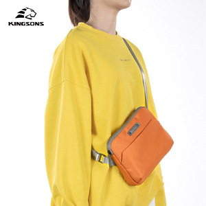 Kingsons Women's Crossbody Bag White Orange Zipper Waterproof Everyday Fashion Accessory Bag - Product Image 2