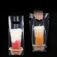 Sacs à emporter personnalisés pour aliments, sacs en plastique jetables pour café, lait, thé, emballages en plastique transparent