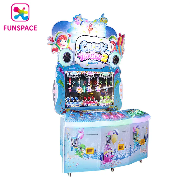 Funspace Amusement Equipment Indoor Kid Crazy Toy City 2 Paipa Shooting Arcade Coin Operated 3 Players Redemption Game Machine
