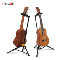 Support de violon portable en métal noir durable pour guitares, ukulélés et violons - Réglable et pliable, hauteur 42-69 cm
