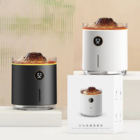 Coloré LED simulé méduse fumée anneau brumisateur flamme humidificateur d'air ultrasons arôme diffuseur d'huile essentielle