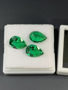 Prix de gros usine – Pierre d'émeraude verte colombienne taille poire pour la fabrication de bijoux - Product Image 5