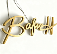Letrero de Metal con Retroiluminación LED 3D Personalizado, Logotipo Iluminado de Acero Inoxidable Dorado para Vestíbulo de Hotel, Oficina y Marca Comercial