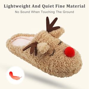 Chaussons de renne chauds et mignons pour femmes - Chaussons d'intérieur en laine pelucheuse pour l'hiver, confortables et respirants pour les fêtes de Noël (ODM/OEM) - Product Image 6