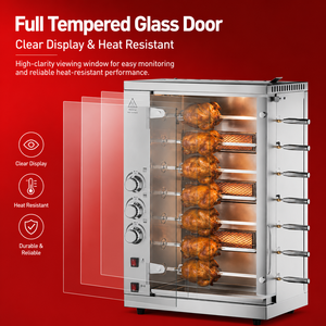 <span class=keywords><strong>Horno</strong></span> Asador Comercial a Gas de 3/5/7 Asas de Acero Inoxidable, Asador Automático Giratorio para Pollo, Barbacoa COOKAID 800W Multivoltaje - Product Image 5