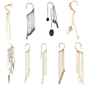 Ins Non Pierce <strong>Earring</strong> <strong>Cuffs</strong> Elegant Jewelry Imitation Pearl Tassel Long Pearl Chain Tassel <strong>Cuff</strong> <strong>Earring</strong> Clip-on <strong>Earrings</strong> - Product Image 1