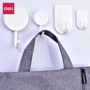 Deli Sticky Hooks White Wall Mounted No Drill Adhesive Hook For Bathroom Kitchen Home Use 1.0kg Capacity - Product Image 4