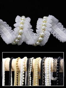 Mohamamuu — dentelle à perles, couture <span class=keywords><strong>coréenne</strong></span>, élégante et décorative, avec rubans en dentelle pour <span class=keywords><strong>robe</strong></span> d'été, fait à la main - Product Image 4
