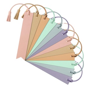 Multifunctional PU Promotional Bookmarks with Tassel Fashionable Page Holder for Books