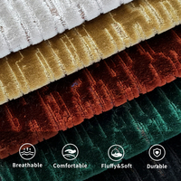 Tissu d'ameublement en velours coupé 100 % polyester teint en fil, confortable et respirant, pour canapé et textiles de maison