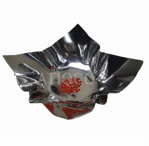 Bol de Style américain fabriqué à la main miroir assiette de fruits polonaise plateau en tôle d'aluminium Snack/Dessert plateau de service nouveauté - Product Image 4