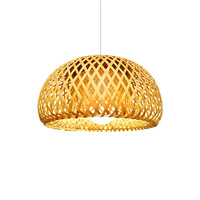 Lampe suspendue en bambou tressé chinois, artisanale, petite, pour salon, restaurant, maison de thé, style E27