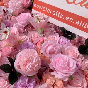 Kewei 004 3D ติดผนังงานแต่งงานดอกไม้สีม่วงอ่อนดอกกุหลาบลิลลี่สีชมพูม้วนขึ้นฉากหลังดอกไม้ประดิษฐ์สำหรับเวทีการจัดงาน - Product Image 2