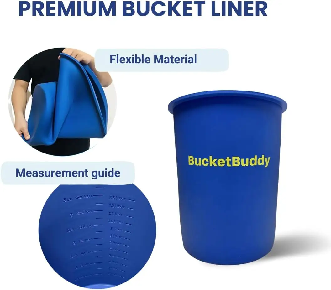 Cao su xô lót bucketbuddy nặng nhiệm vụ xô lót-linh hoạt và tái sử dụng Silicone xô lót-5 gallon