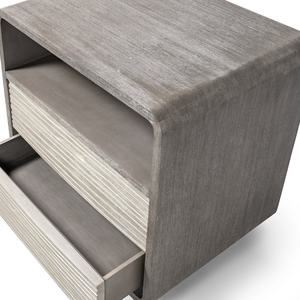 โต๊ะข้างเตียงไม้โค้งสไตล์วินเทจมินิมอล ชั้นวางของข้างเตียงแบบมีลิ้นชัก สไตล์ชิคเก๋ - Product Image 3