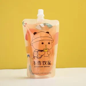 Kustom Dicetak Jelly Jus Minuman Keras Air Berdiri Mini Die Cut Paket Isi Ulang Cairan Kantong Plastik Berdiri Kantong Cerat