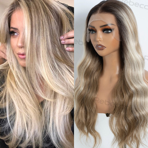 13x4 13x3 sóng tự nhiên tổng hợp tóc glueless HD Swiss ren phía trước Tóc Giả mỗi nhổ HD ren glueless tổng hợp tóc giả - Product Image 5