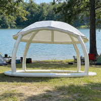 Tente dôme standard de luxe en PVC moderne, résistante aux UV, durable, portable, compatible tout-terrain, grand espace, pour voyages en plein air