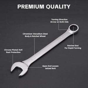 Set di chiavi a cricchetto combinate metriche da 6-32 mm, 22 pezzi, per fai da te, direttamente dalla fabbrica, supporto OEM, utensili manuali per riparazione auto - Product Image 4