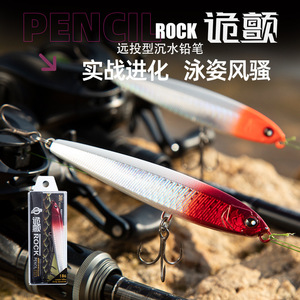 Señuelo artificial tipo lápiz Aohu, de hundimiento, con anzuelo triple de teflón para la pesca de lubina. - Product Image 3