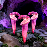 LED-Außenbeleuchtung in Exotischen Blumenformen, Einzigartig Geformt, IP65-Zertifiziert, Freistehende Metall-Harz-Glasfaser-Landschaftsdekorationen für Sehenswürdigkeiten