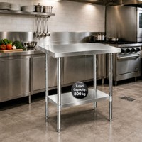 Tables en acier inoxydable 304/201, parfaites pour toutes sortes d'utilisations, comme les barbecues en plein air, les étagères de garage, etc.