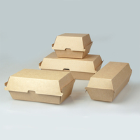 Boîte de hamburger en carton ondulé à emporter de qualité alimentaire jetable personnalisé à prix de gros pour restaurant décontracté rapide