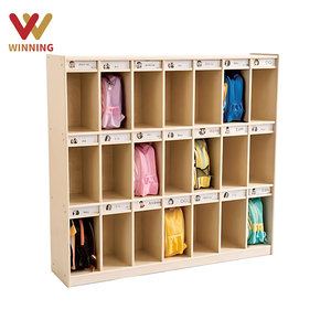 Garde d'enfants Montessori Cubbies sac d'école casier meubles préscolaires maternelle casier en <span class=keywords><strong>bois</strong></span> armoire de rangement pépinière vestiaire - Product Image 1