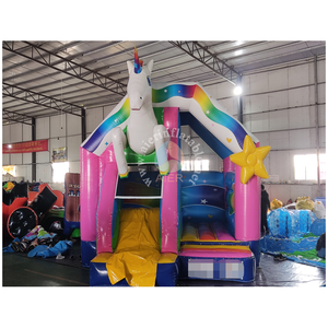 Castillo Inflable de Unicornio Arcoíris de Alta Calidad con Tobogán <span class=keywords><strong>para</strong></span> Niños, <span class=keywords><strong>para</strong></span> <span class=keywords><strong>Alquilar</strong></span> o <span class=keywords><strong>para</strong></span> <span class=keywords><strong>Fiestas</strong></span> - Product Image 3