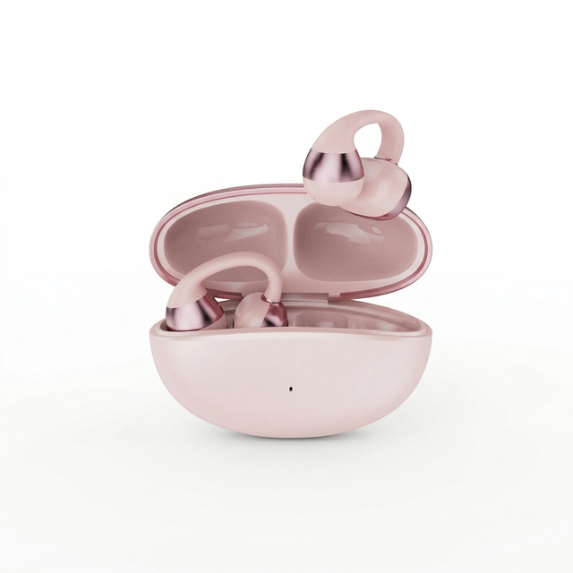 Lightweight Custom Fit Ear Clip TWS Earbuds BT 5.3 Open Ear Air Conduction Wireless Headset LED Touch Control Earphones