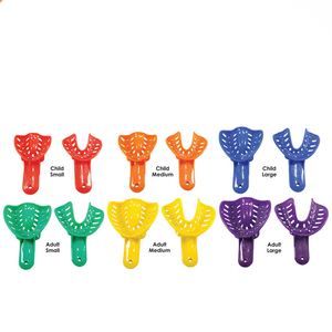Disposable Autoclavable <b>Plastic</b> Impression <b>Trays</b> Perforated Upper/Lower Mixed Sizes for Adults & Children - Product Image 1