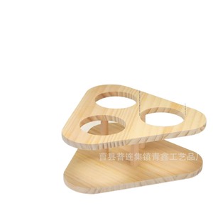 Wooden <b>Rotating</b> Desktop Cup Holder Rectangle Storage Rack For <b>Desk</b> Thermos Water Cups Organizer Standing Type Qx7.25 - Product Image 5