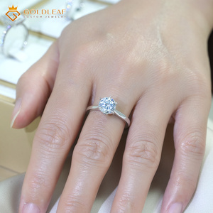 Nouvelles bagues de mariage en zircone cubique Goldleaf, plaquées argent 925, or blanc 18 carats, 1CT 2CT 3CT, taille brillant rond, bagues de fiançailles - Product Image 4