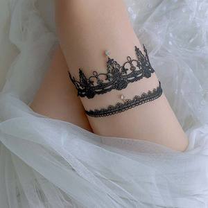 Liga DE BODA hecha a mano para novia, ligas elásticas para graduación, conjunto de liga de pierna nupcial - Product Image 6