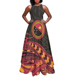 Vestido Maxi sin Mangas con Estampado Tribal Tradicional <span class=keywords><strong>de</strong></span> Papúa Nueva Guinea, Tallas Grandes, Venta al por Mayor, Vestidos Casuales Suaves - Product Image 3