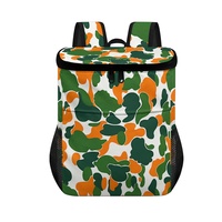 Sac à dos isotherme antivol à fermeture éclair, motif géométrique, pour camping familial en extérieur, fabrication sur mesure, MOQ, fabricant ODM, impression à la demande, pratique