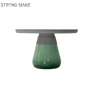 Meubles De Reproduction En Laiton En métal <span class=keywords><strong>Vert</strong></span> Verre base Casablanca <span class=keywords><strong>Table</strong></span> Basse - Product Image 2