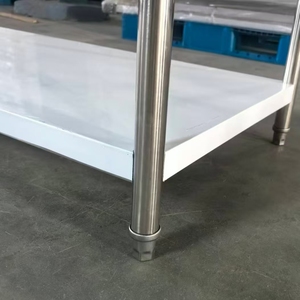 VICTORY KITCHEN Banco de Trabajo de Acero Inoxidable de Tres Niveles con Respaldo, Patas de Altura Ajustable, Precio de Fábrica, para Cocina Comercial - Product Image 6